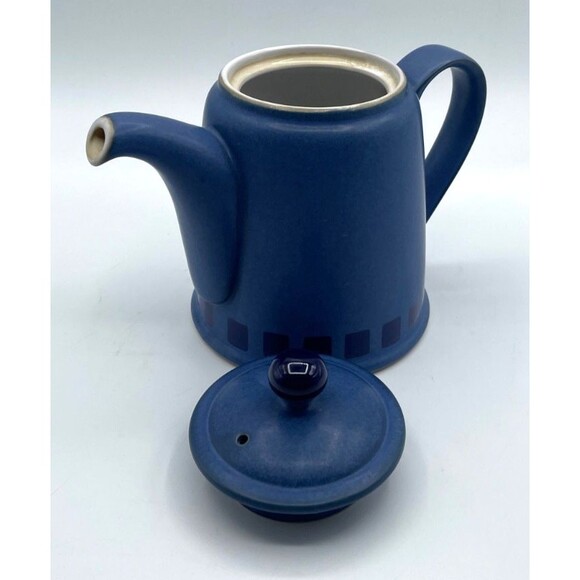 Denby Reflex Blue Teapot with Lid 4 Cup Made in England Retired Handcrafted - Picture 6 of 9